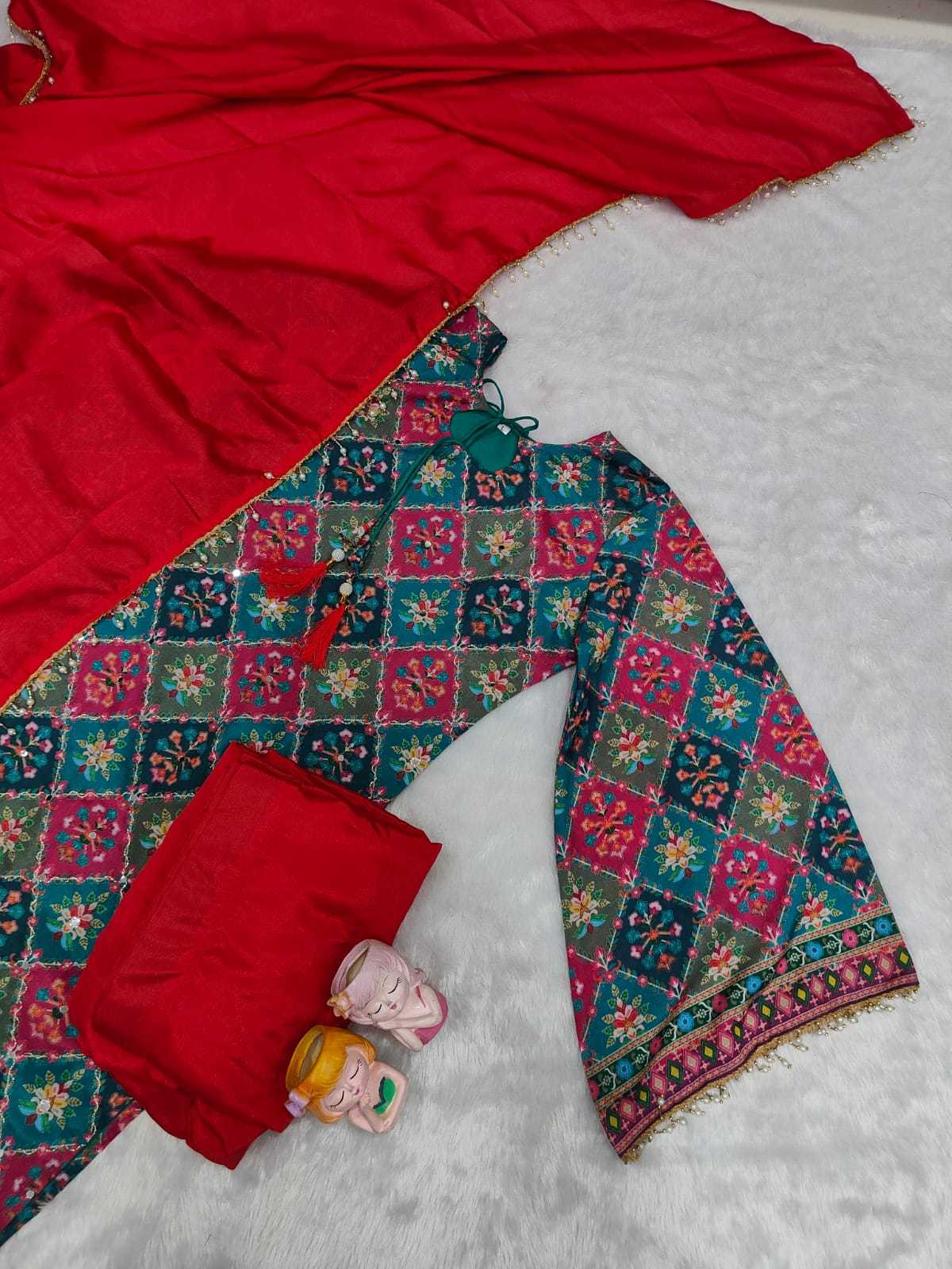 Chinon Silk Sharara Salwar Suit 010