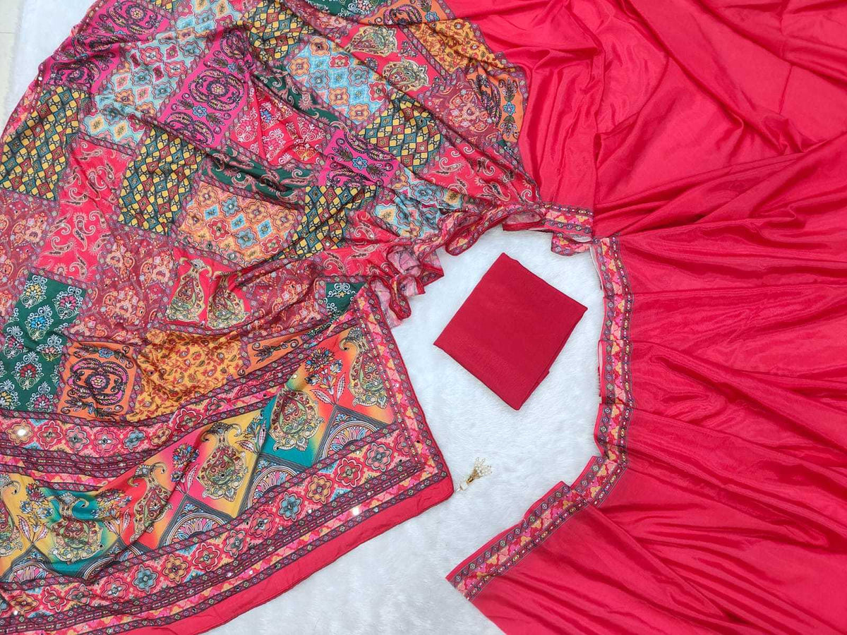 Chinon Silk Printed Saree