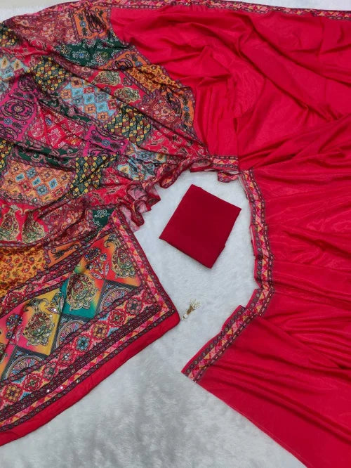 Chinon Silk Printed Saree
