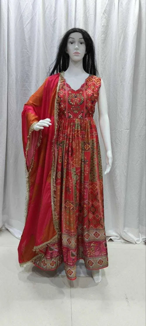 Chinon Silk Party Gown