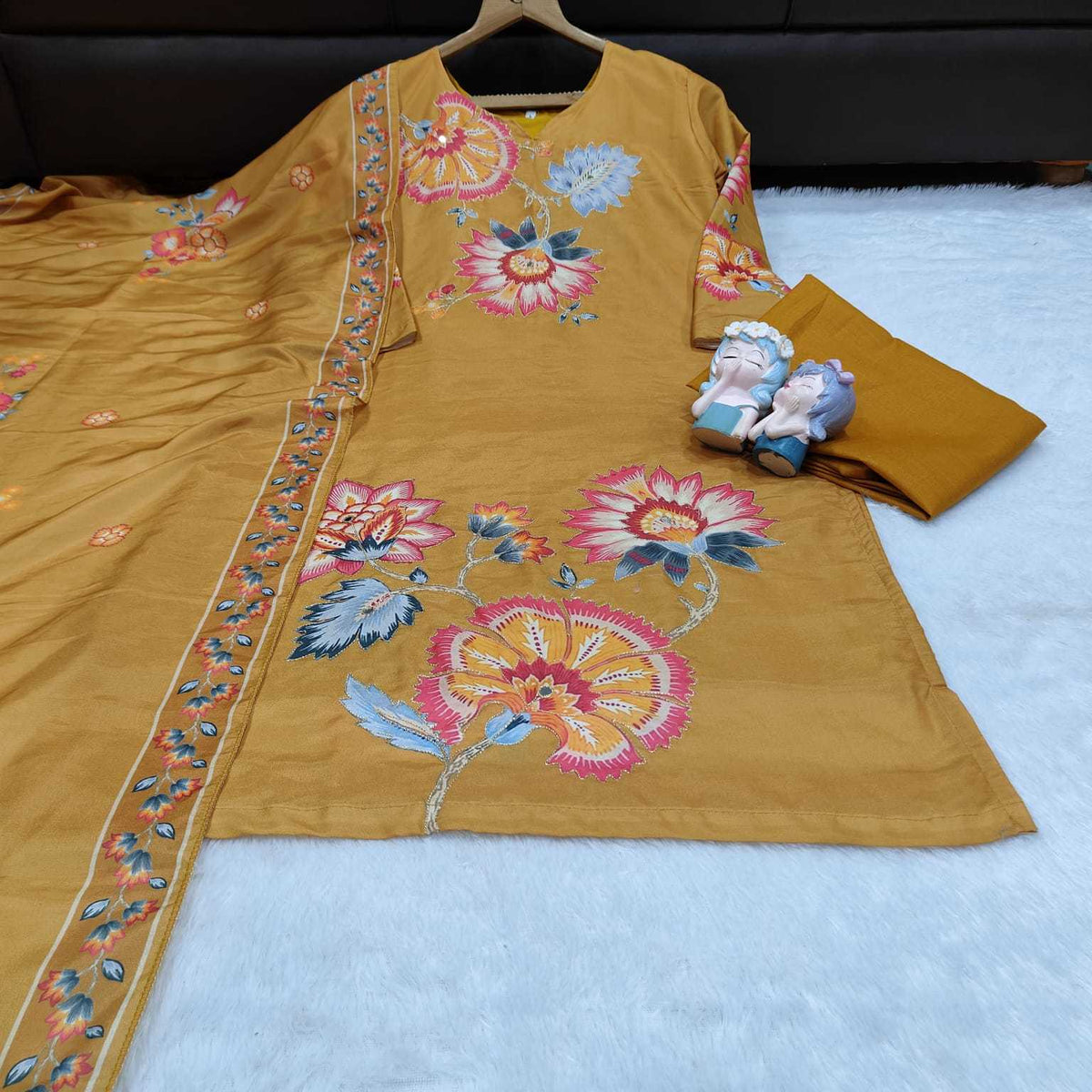 Muslin Party Wear Kurti in Blue