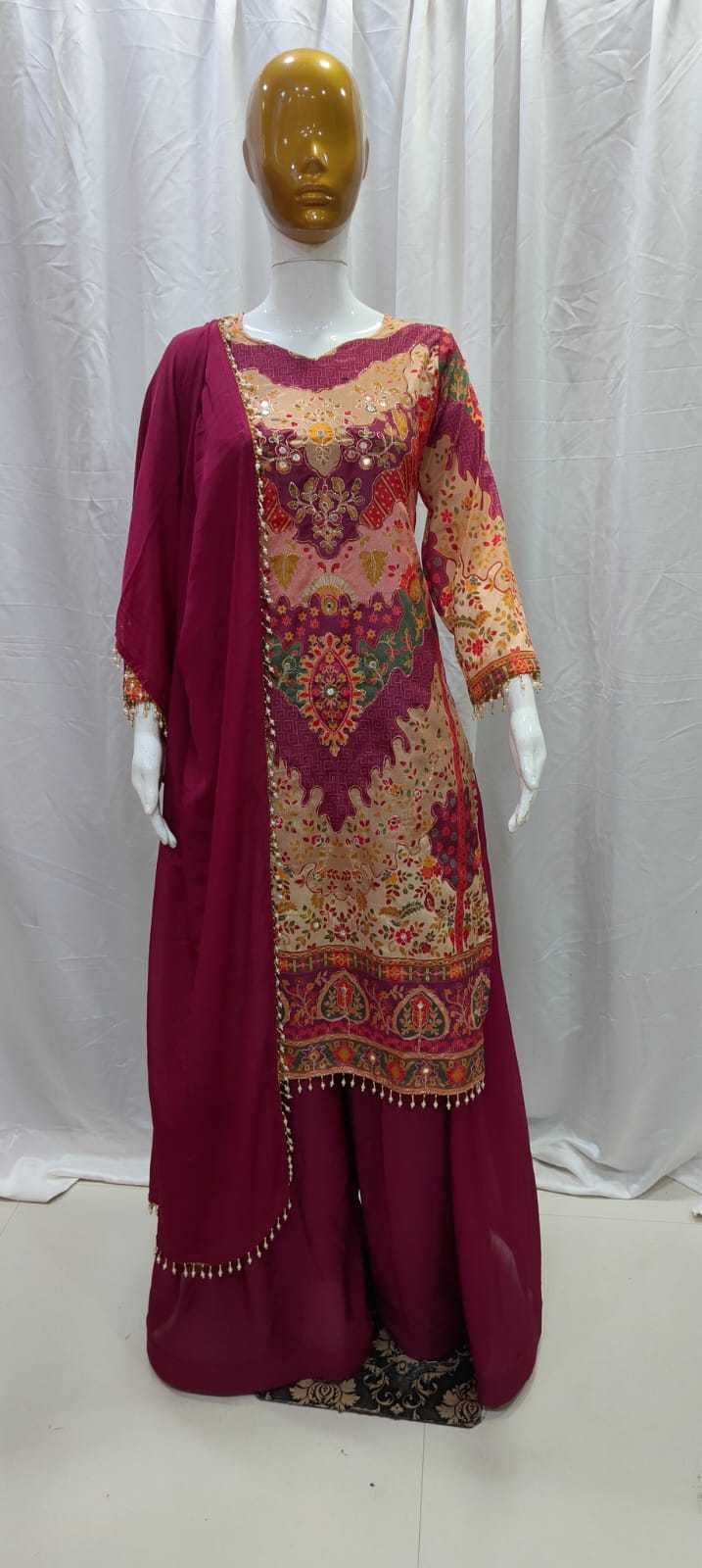 Festive Chinon Sharara Salwar Suit
