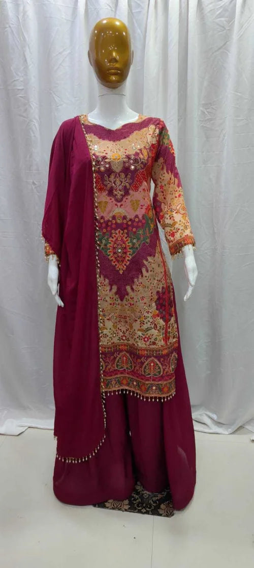 Festive Chinon Sharara Salwar Suit