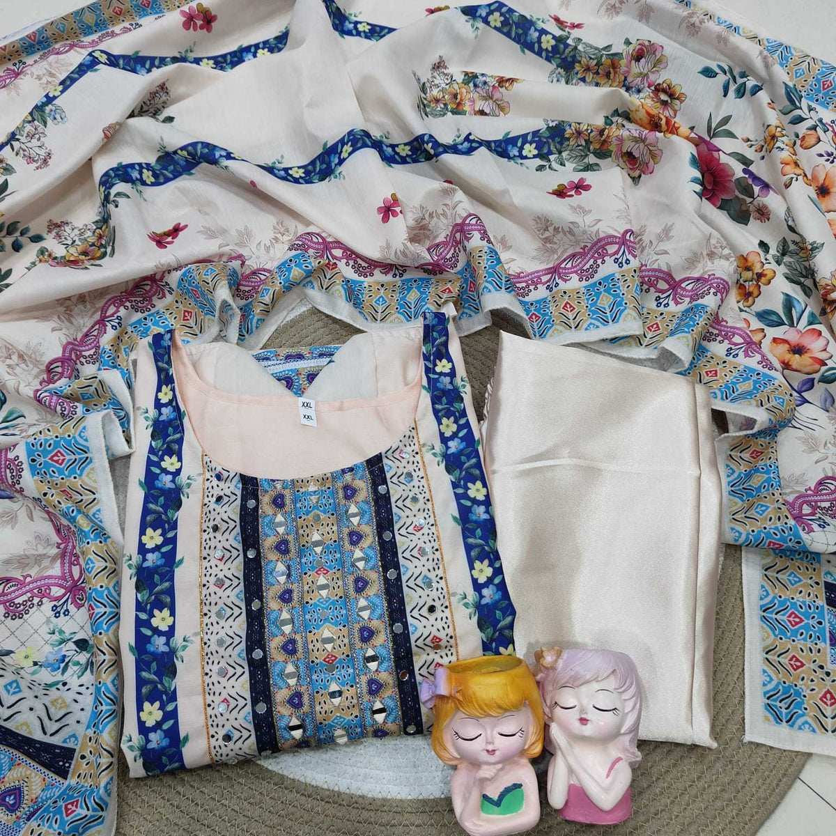 Maslin Printed Suit in Off White