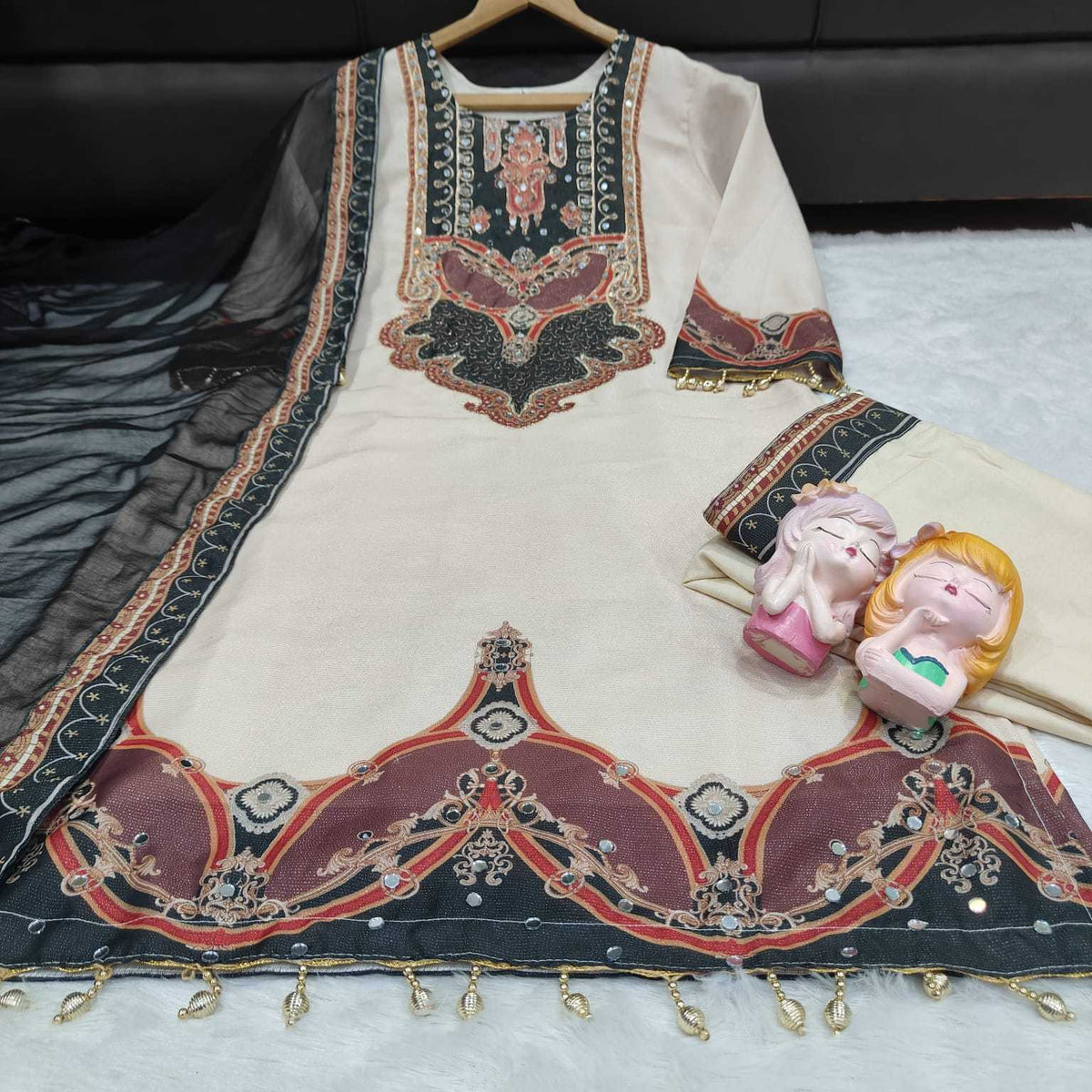 Make Simar Silk Mirror Work Kurti