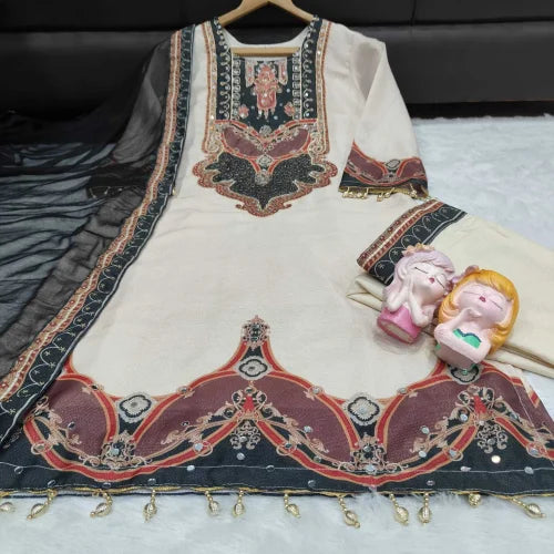 Make Simar Silk Mirror Work Kurti