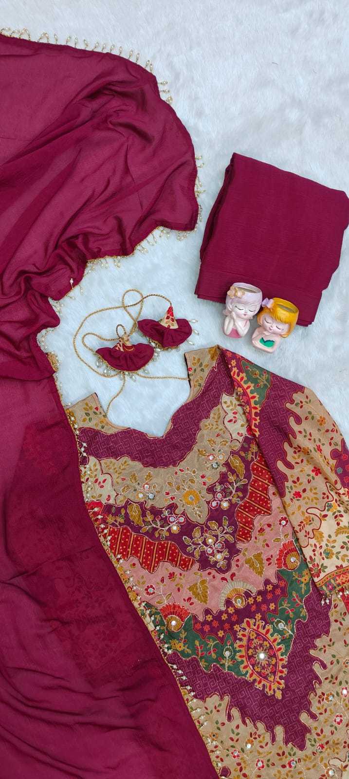 Ned Chinon Silk Sharara Salwar Suit