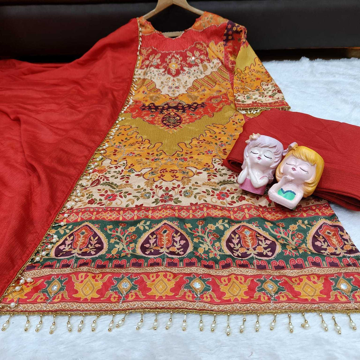 Pearl Chinon Silk Sharara Salwar Suit
