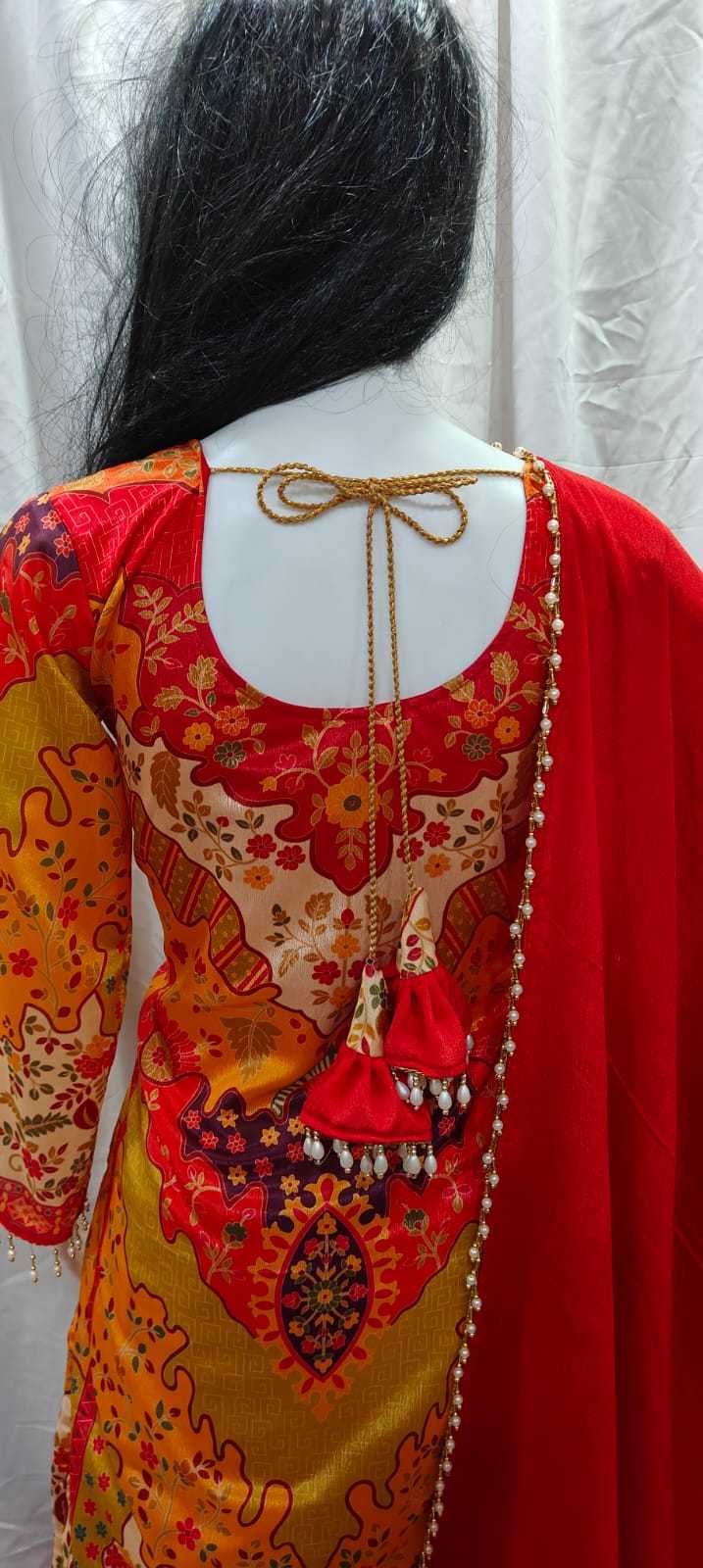 Pearl Chinon Silk Sharara Salwar Suit
