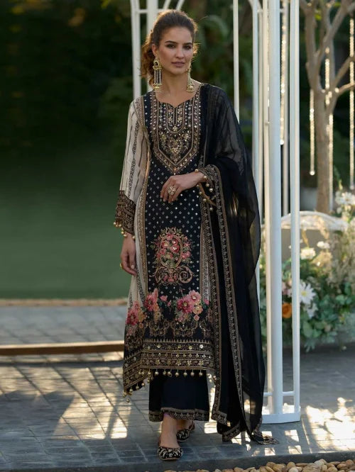 Seemer Simar Silk Printed Suit