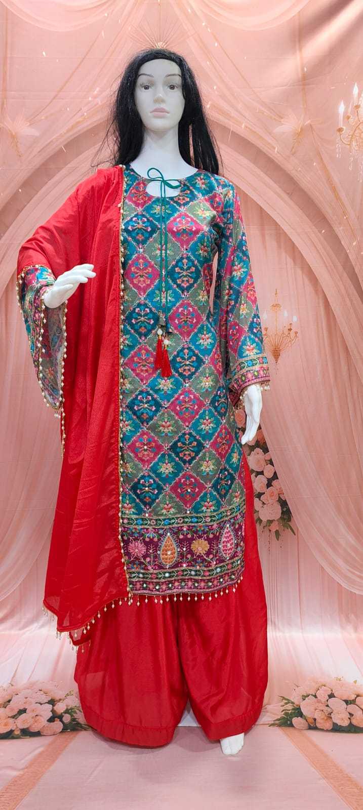 Chinon Silk Sharara Salwar Suit JT-144392
