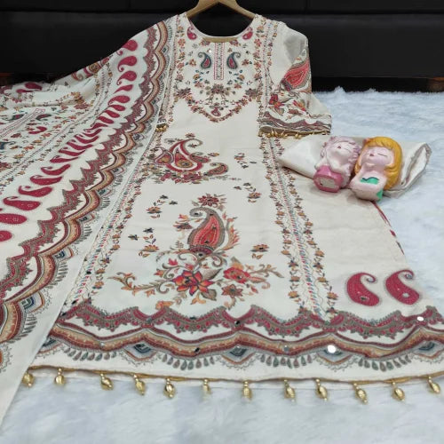 Maslin Embroidery Suit JT-148615