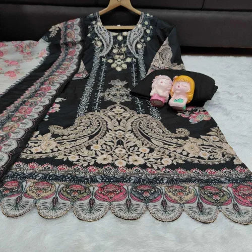 Maslin Printed Suit in Black