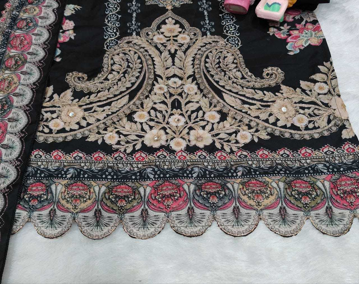 Maslin Printed Suit in Black