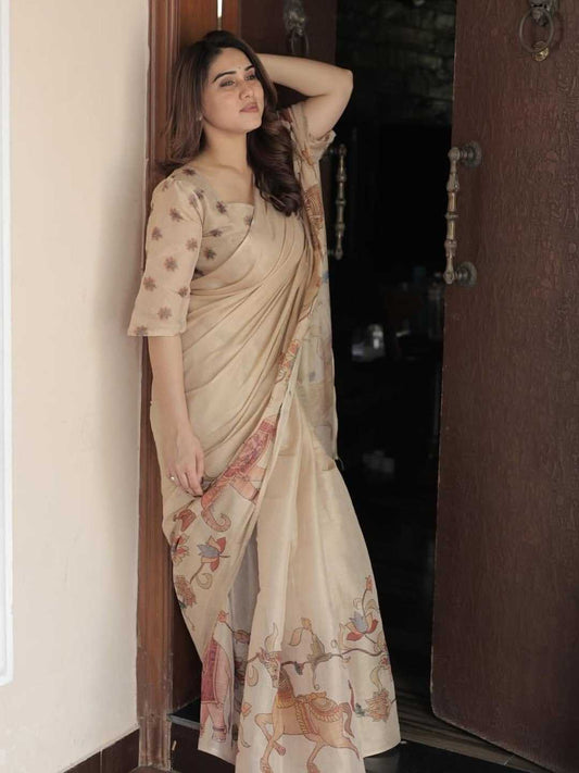 Linen Designer Saree
