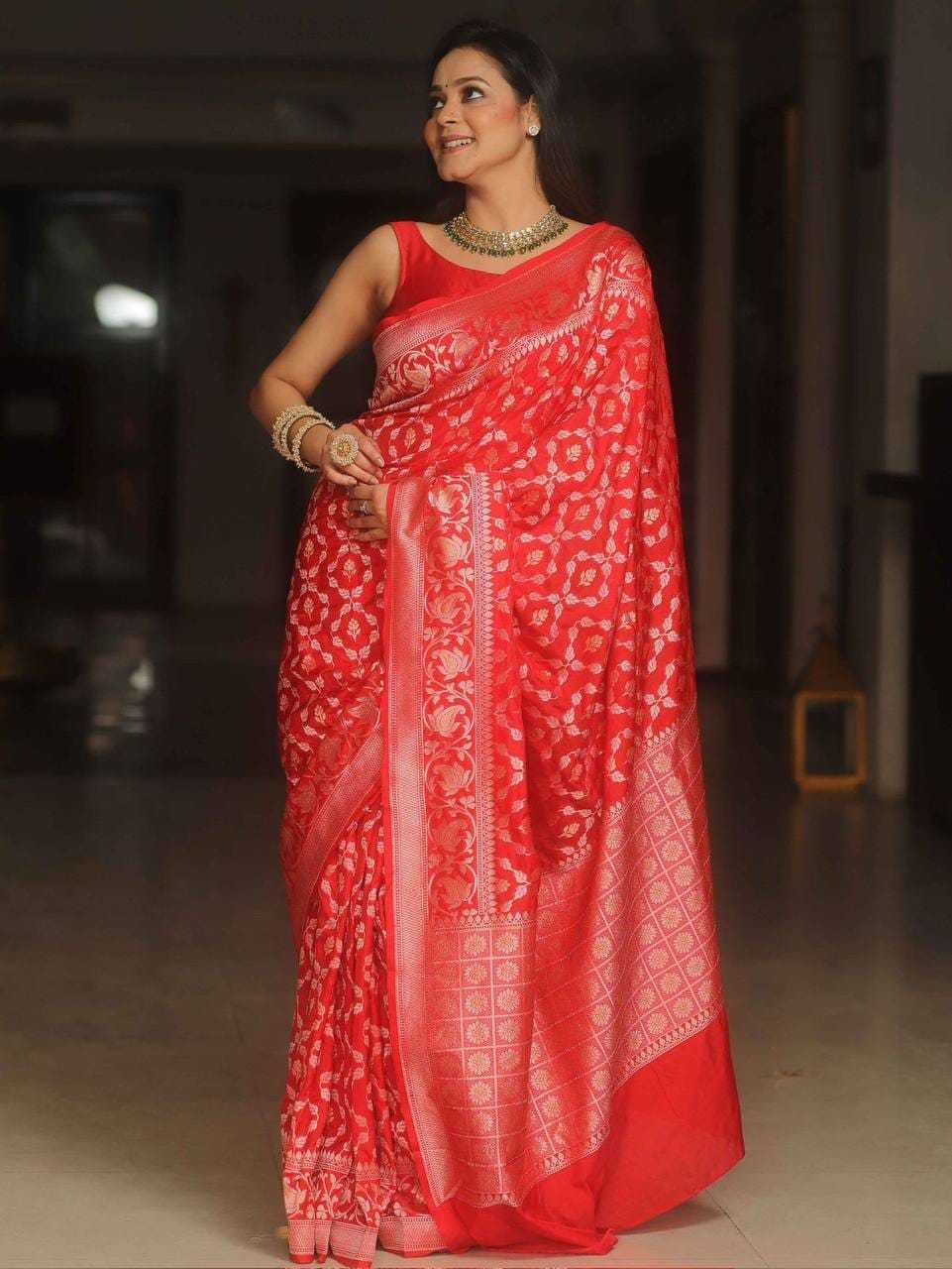Banarasi Soft Silk Jacquard Saree in Sky Blue