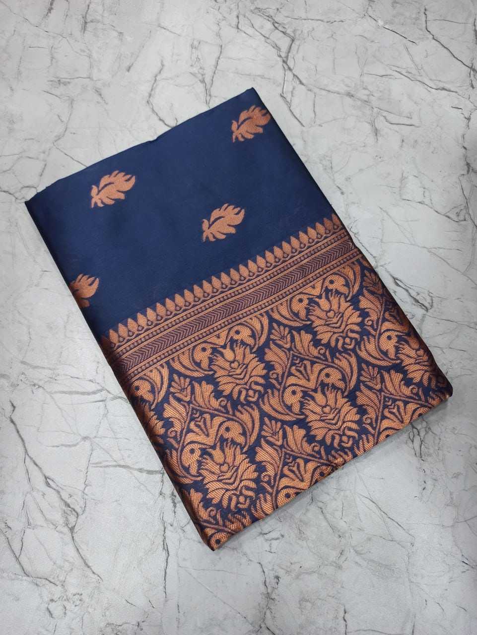 Banarasi Soft Silk Designer Saree in Navy Blue