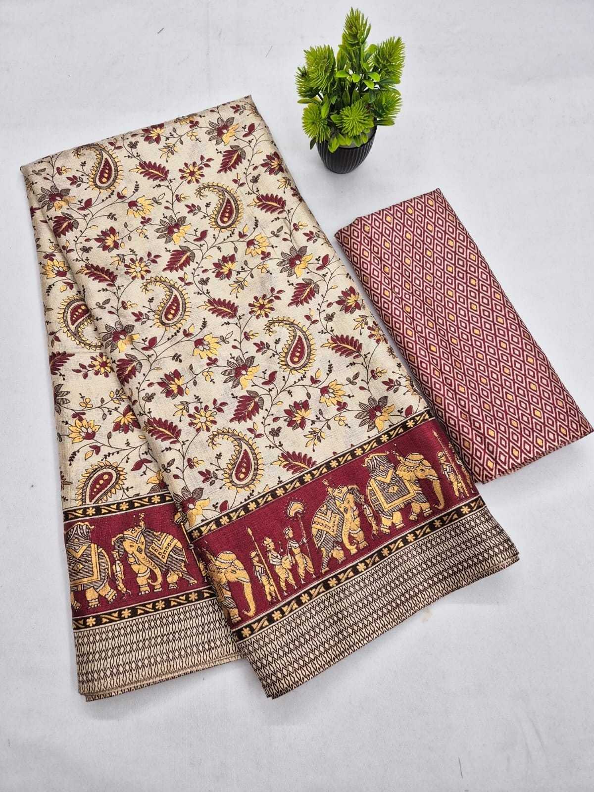 Pure Cotton Designer Saree in Red