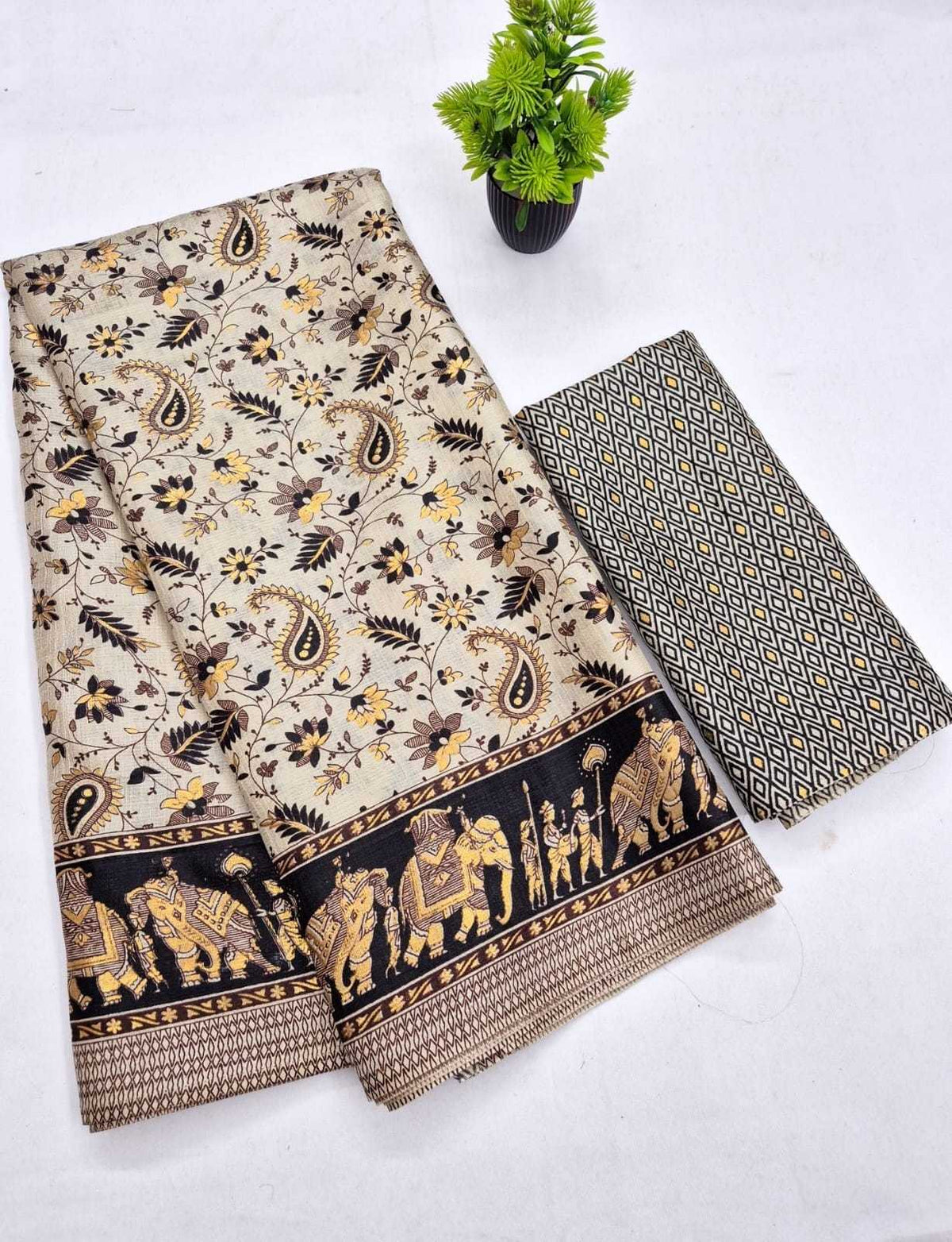 Pure Cotton Designer Saree in Red