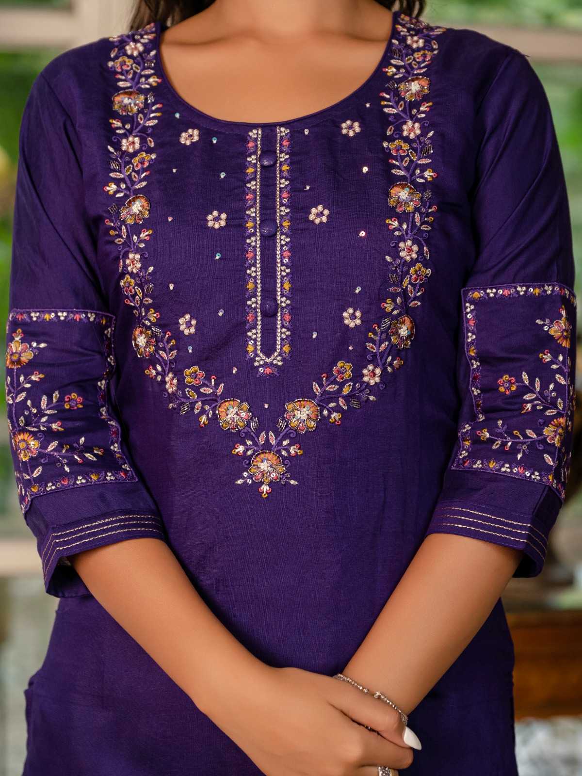 Silk Embroidered Kurti