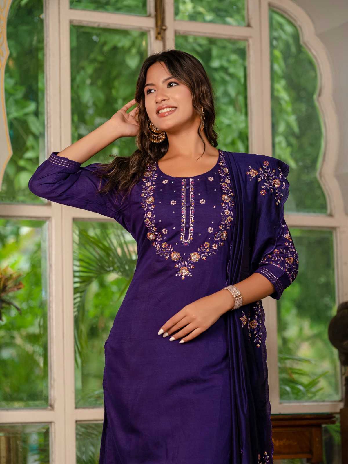 Silk Embroidered Kurti