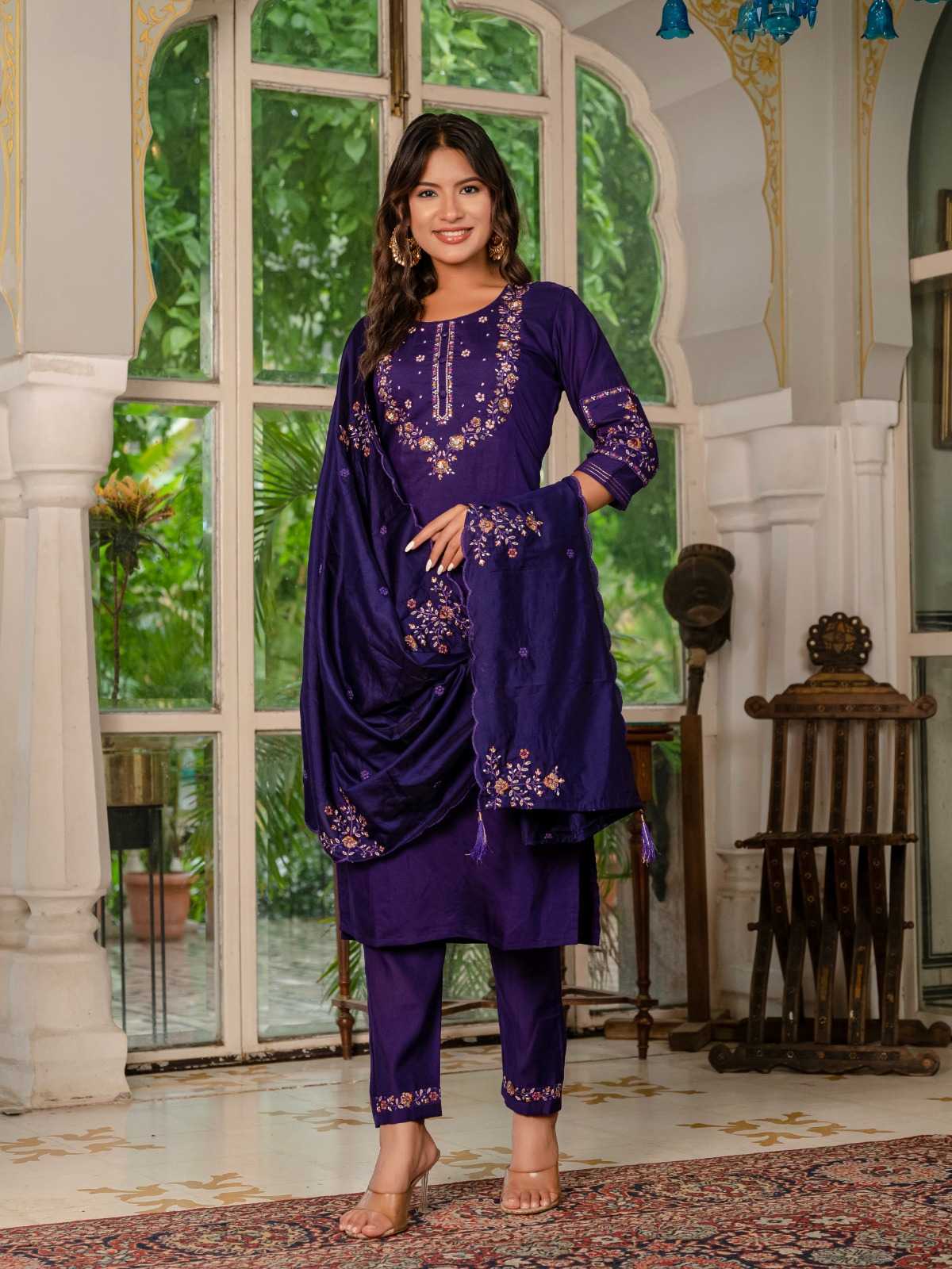 Silk Embroidered Kurti