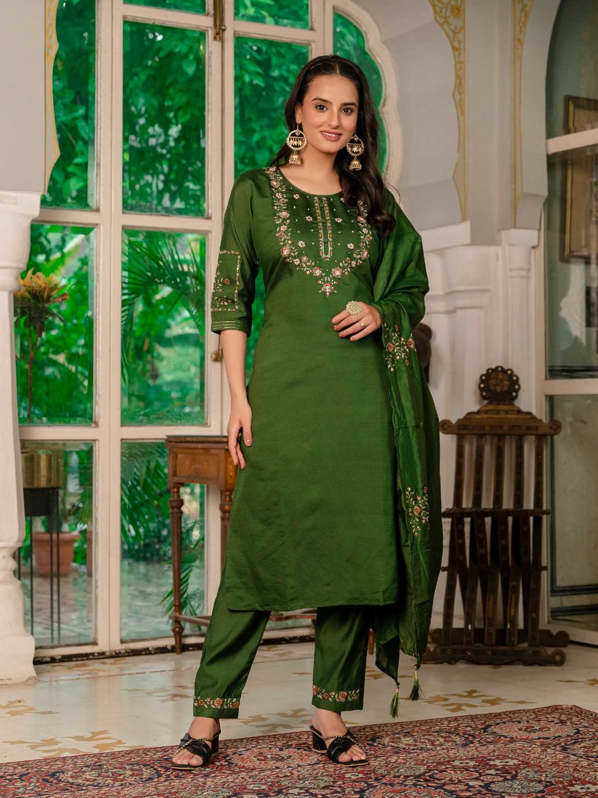 Silk Embroidered Kurti