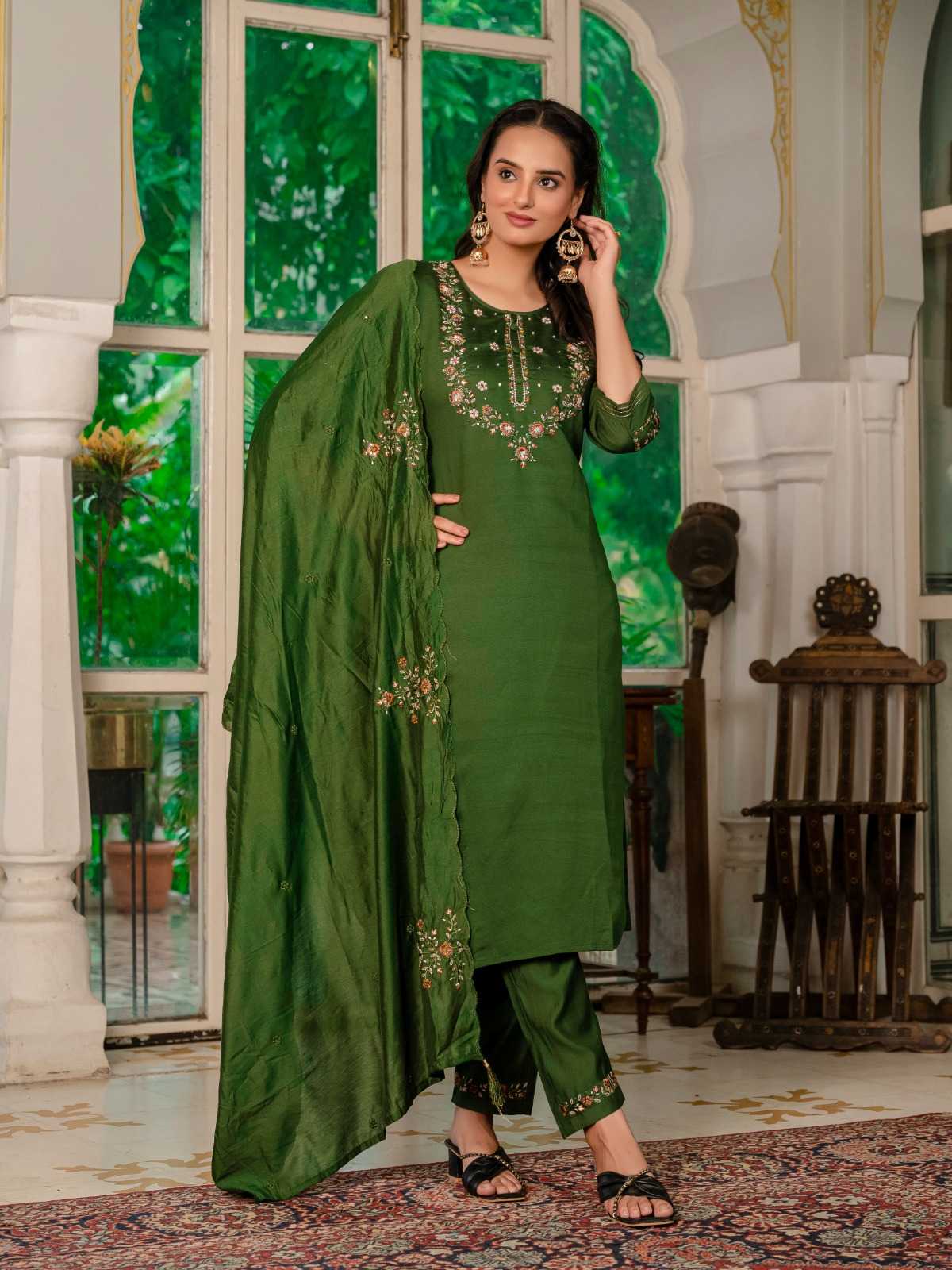 Silk Embroidered Kurti
