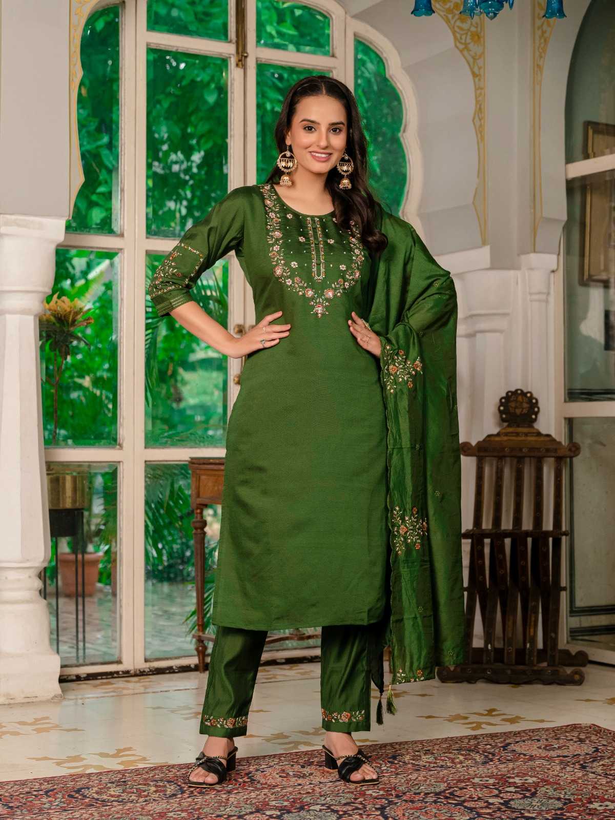 Silk Embroidered Kurti