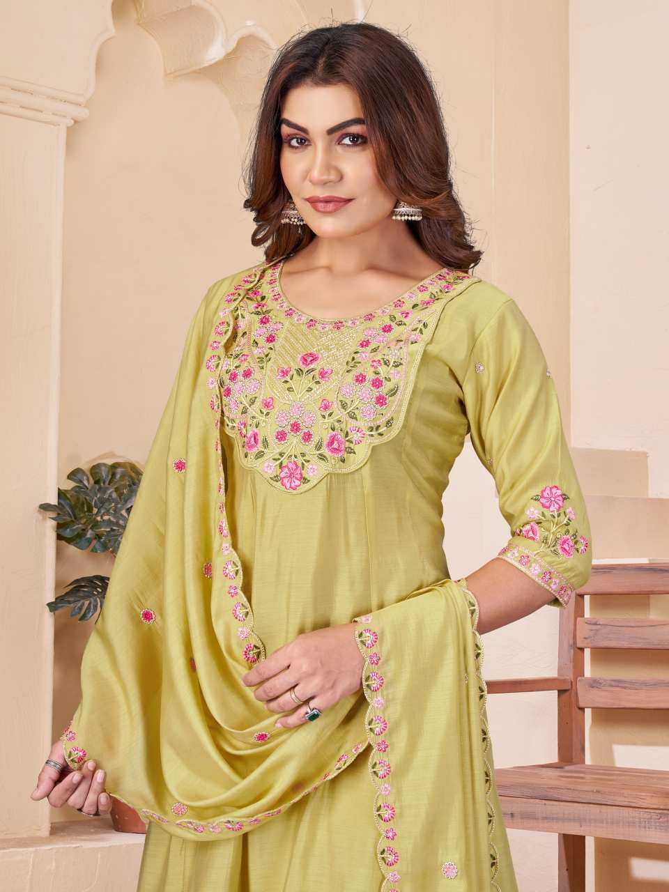Chanderi Soft Designer Kurti in Brown