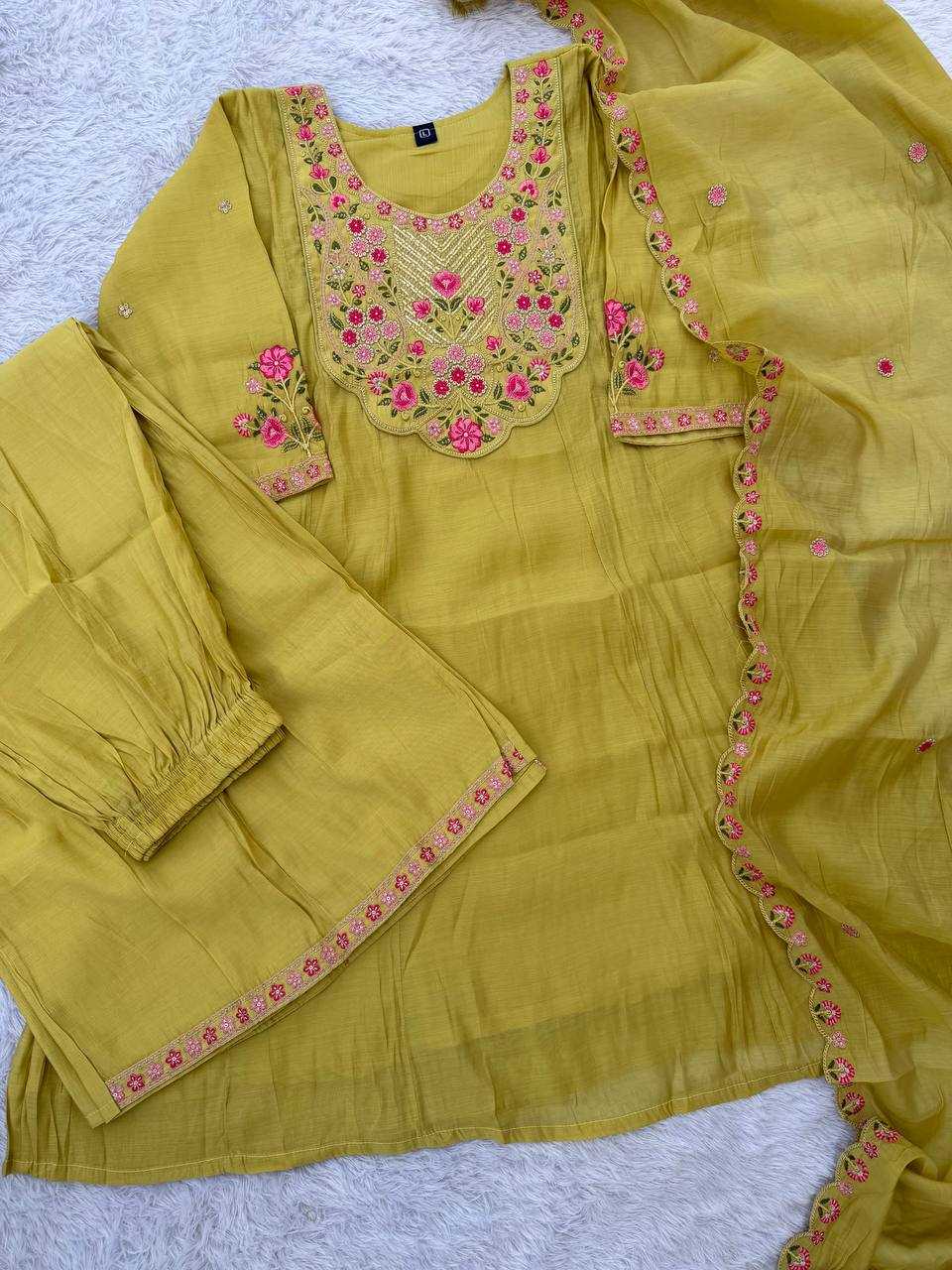 Chanderi Soft Designer Kurti in Brown