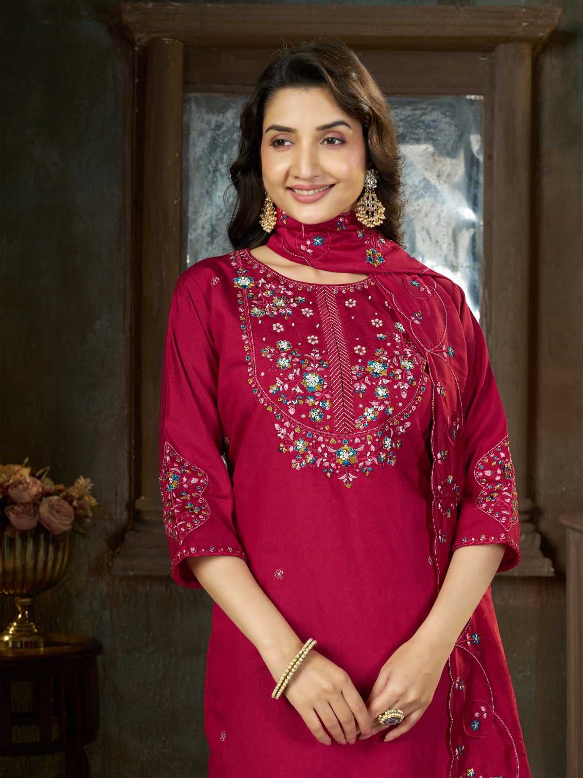 Silk Embroidered Kurti