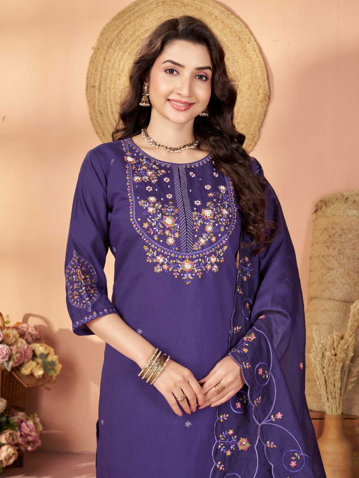 Silk Embroidered Kurti