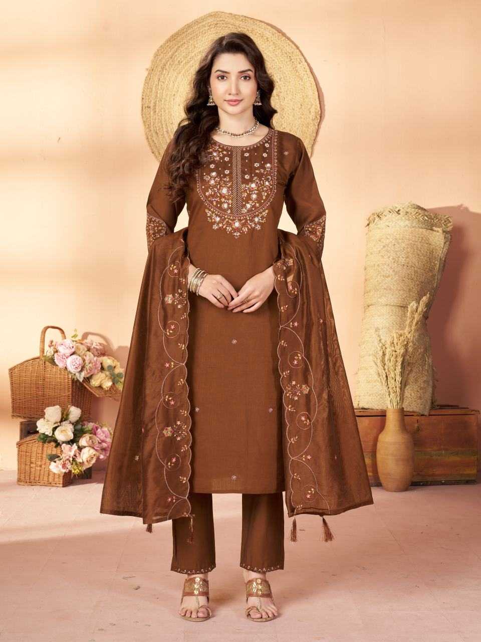 Silk Embroidered Kurti