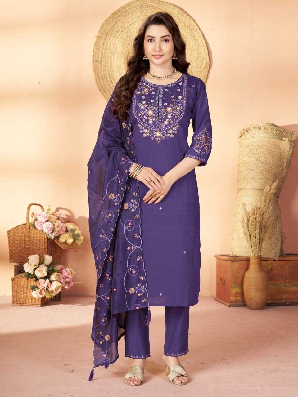 Silk Embroidered Kurti