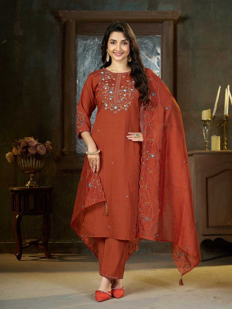 Silk Embroidered Kurti