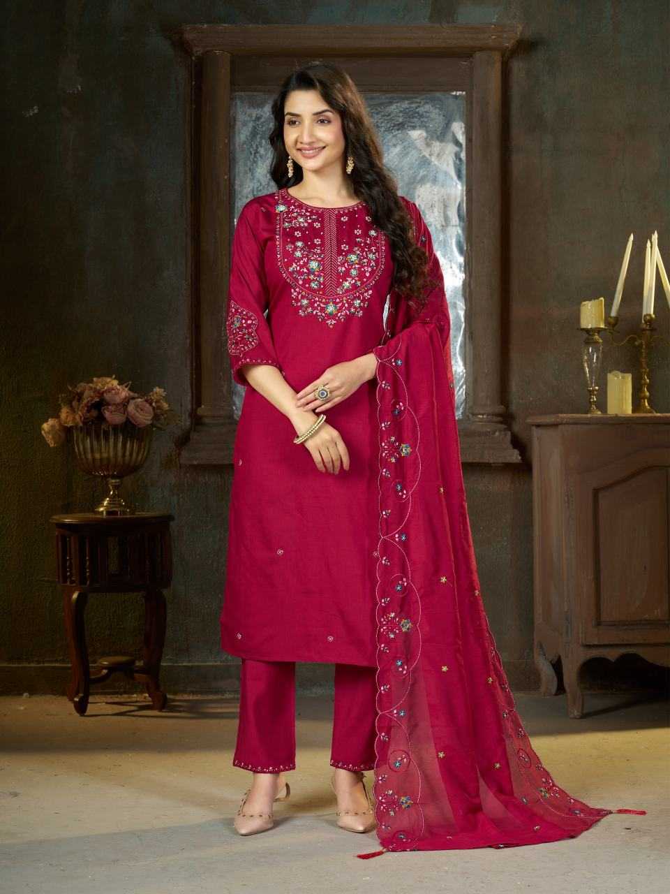 Silk Embroidered Kurti