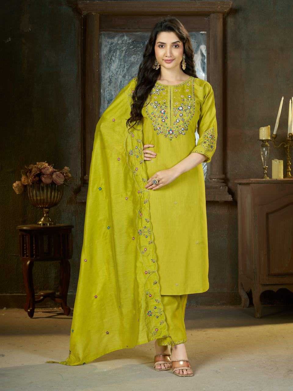 Silk Embroidered Kurti