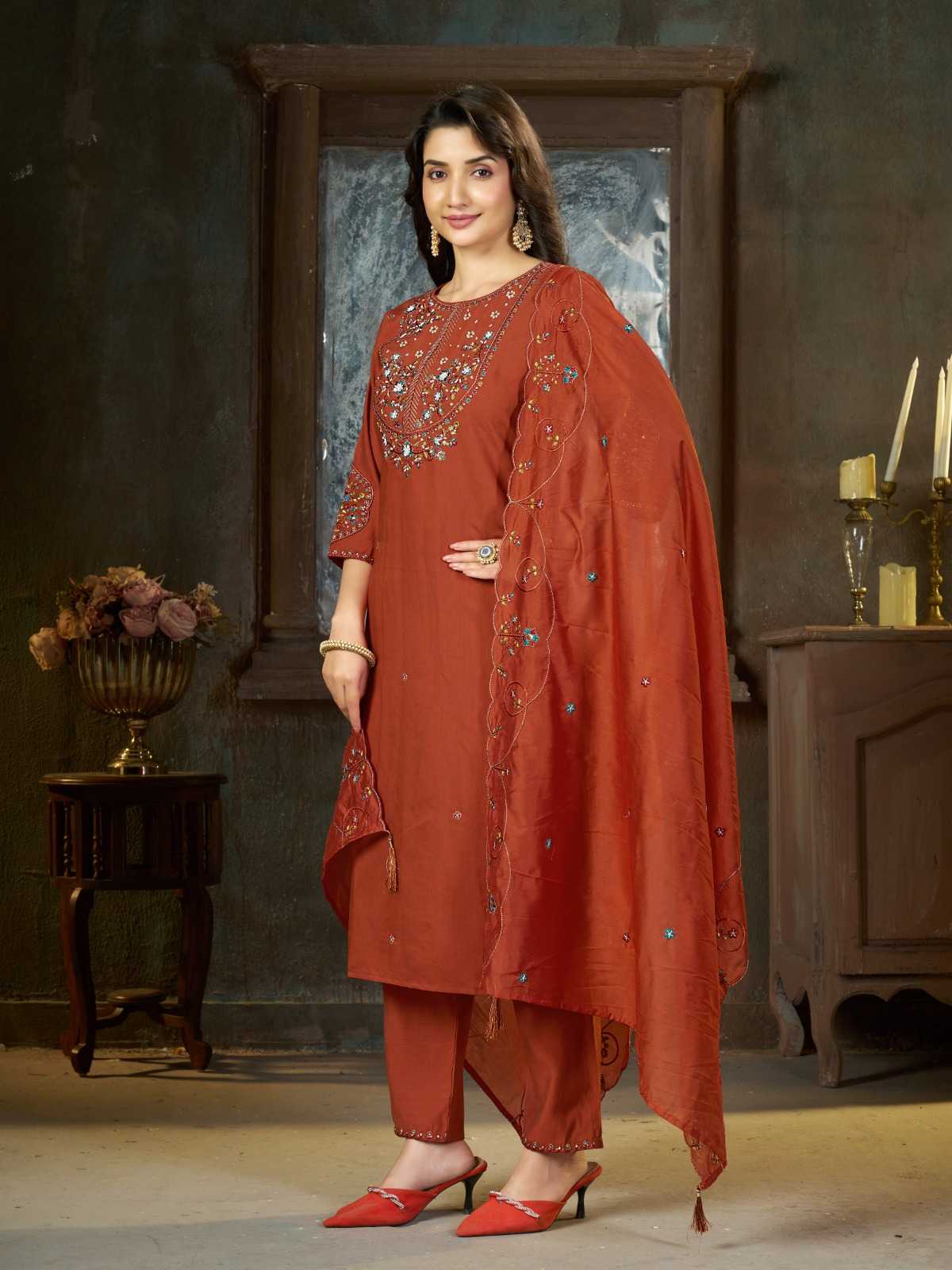 Silk Embroidered Kurti
