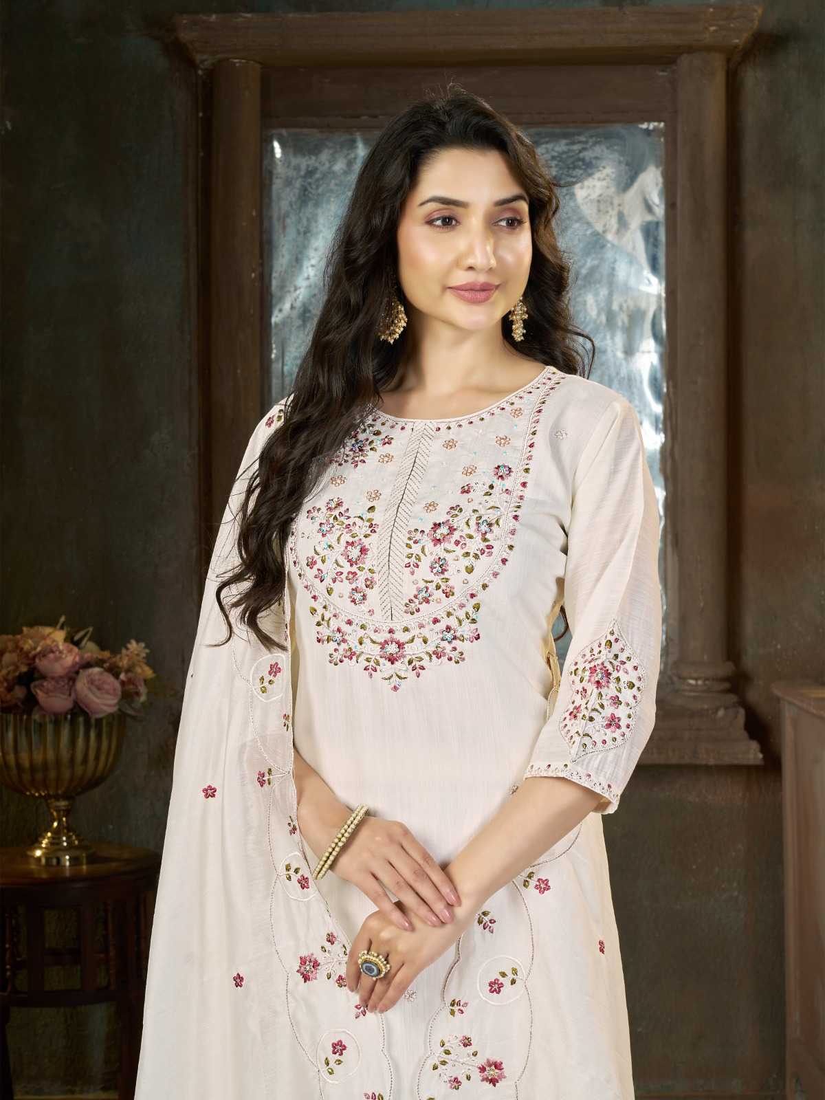 Silk Embroidered Kurti
