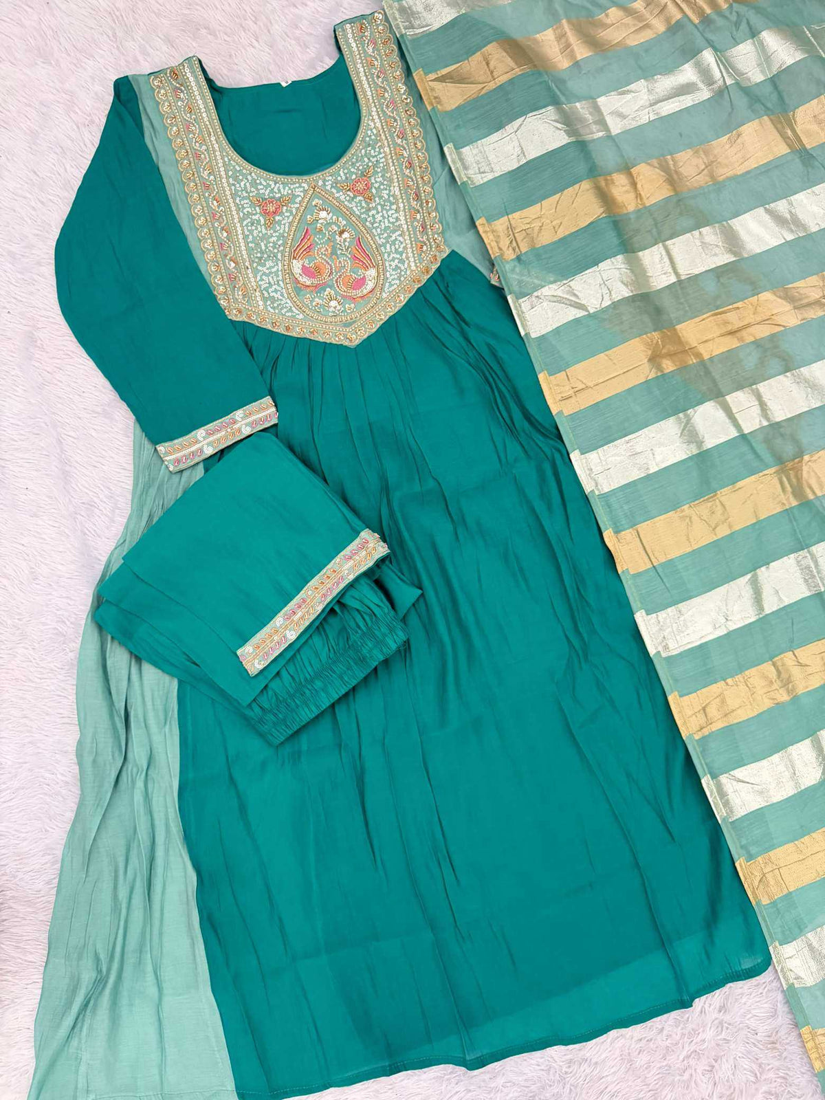 Chanderi Soft Anarkali Kurti