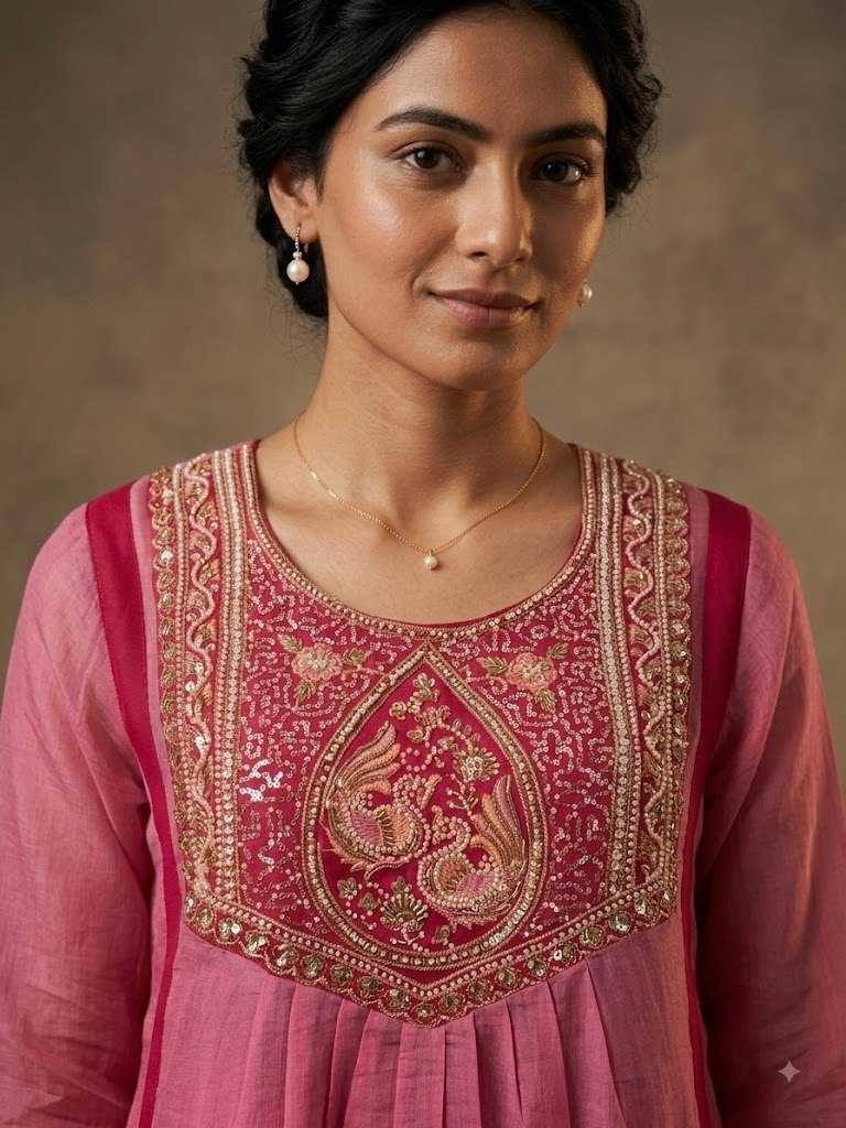 Chanderi Soft Anarkali Kurti