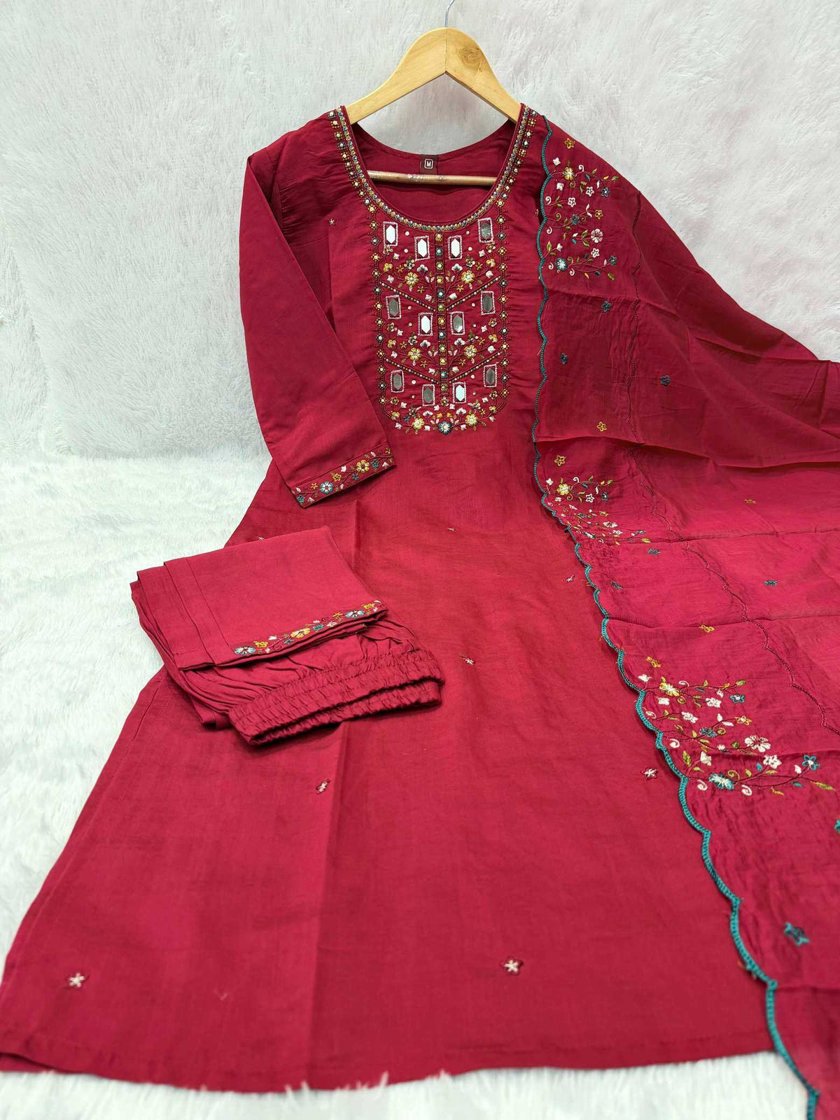 Viscose Embroidered Kurti in Mustard