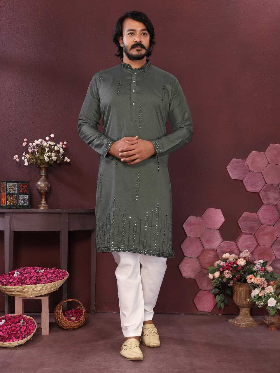 Premium Silk Mens Kurta Pyjama