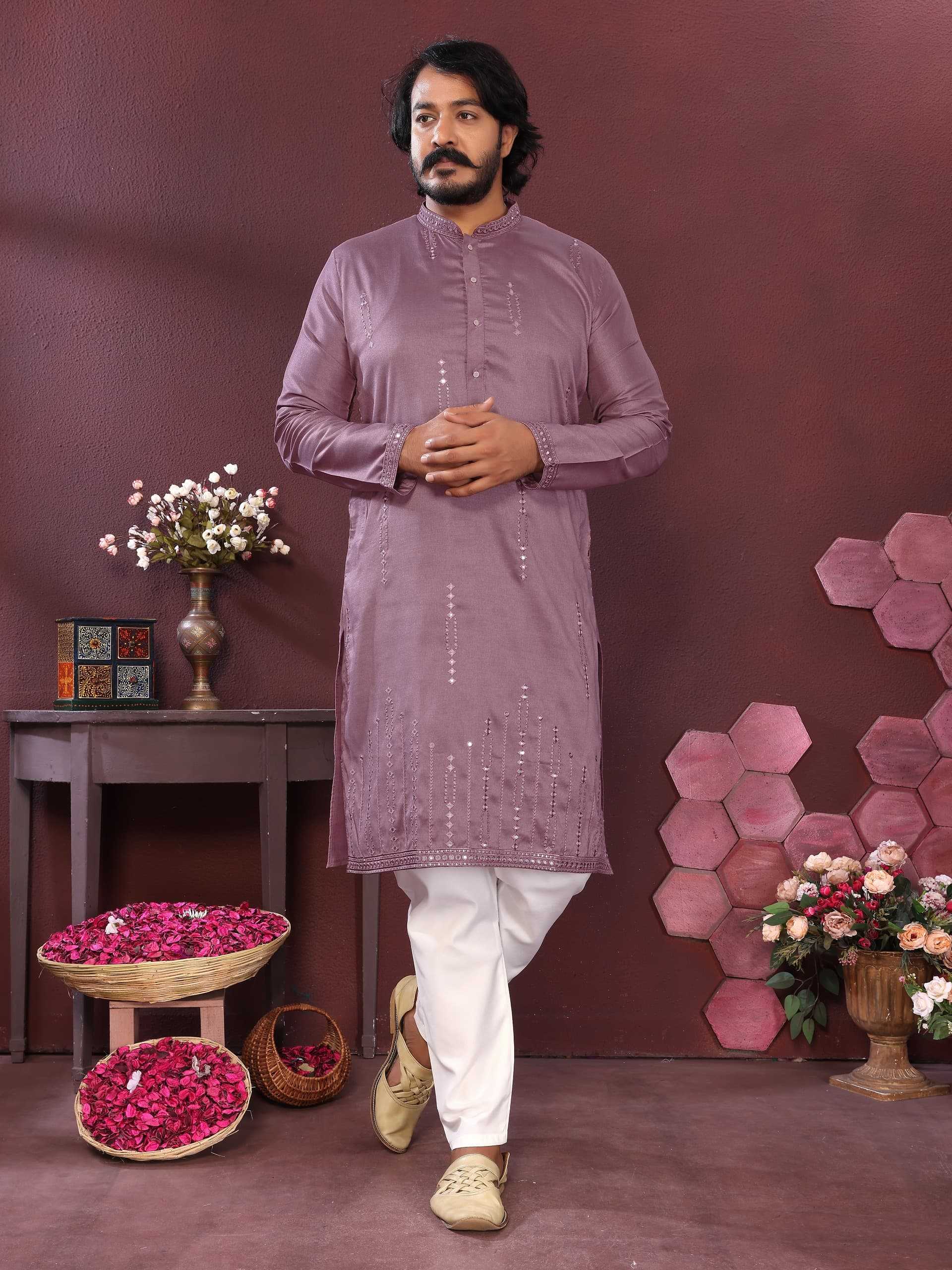 Premium Silk Mens Kurta Pyjama