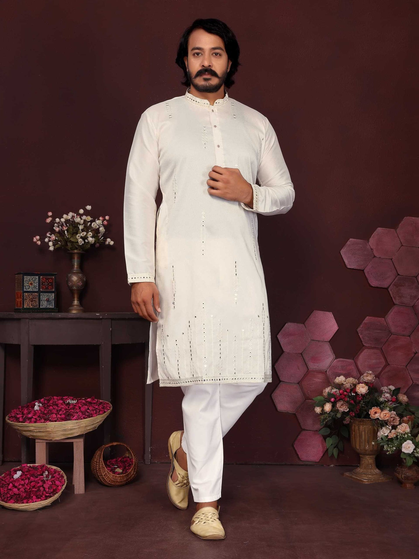 Premium Silk Mens Kurta Pyjama