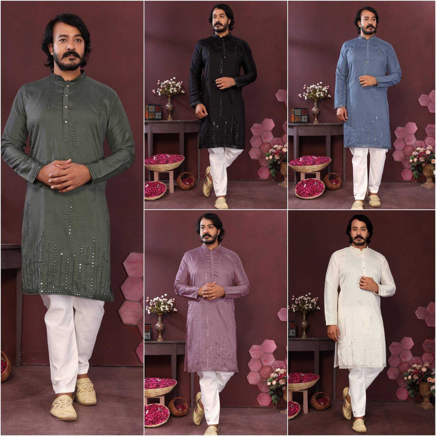 Premium Silk Mens Kurta Pyjama