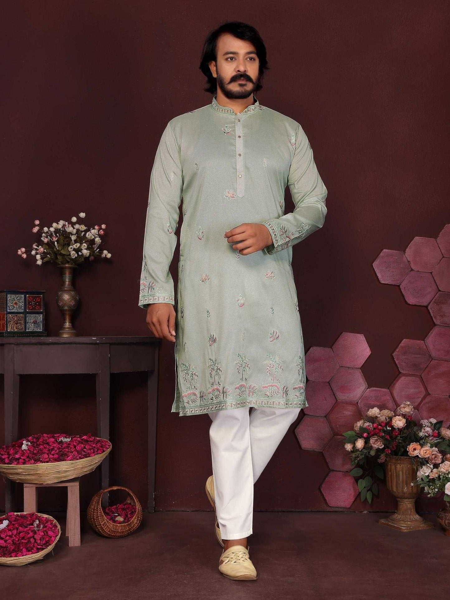 Premium Silk Mens Kurta Pyjama