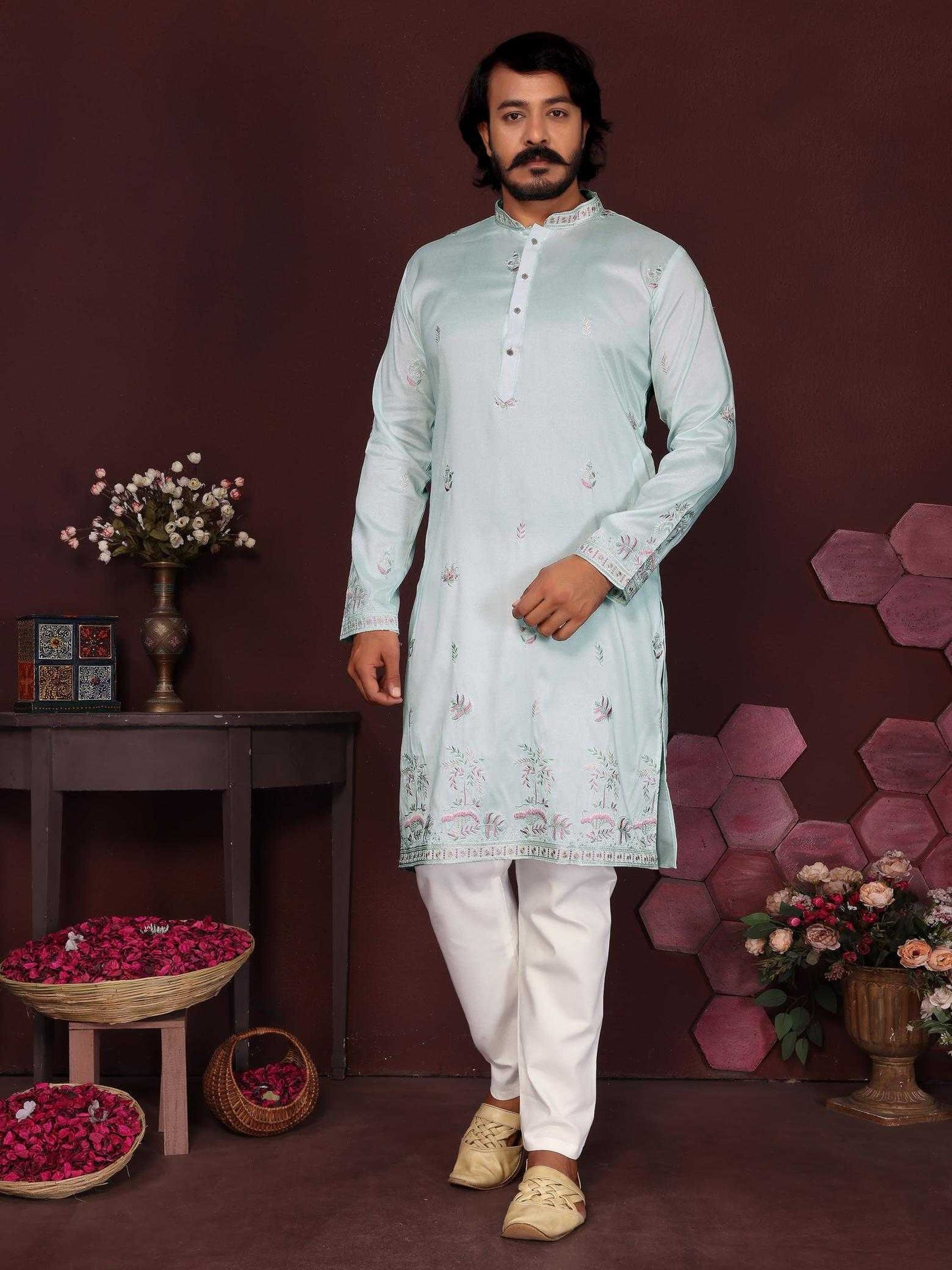 Premium Silk Mens Kurta Pyjama