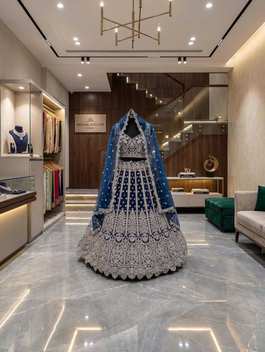 Butterfly Net Fancy Lehenga in Morpich